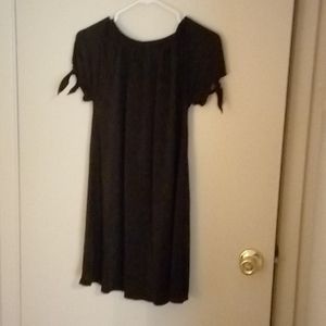 Black mini dress with tie sleeves